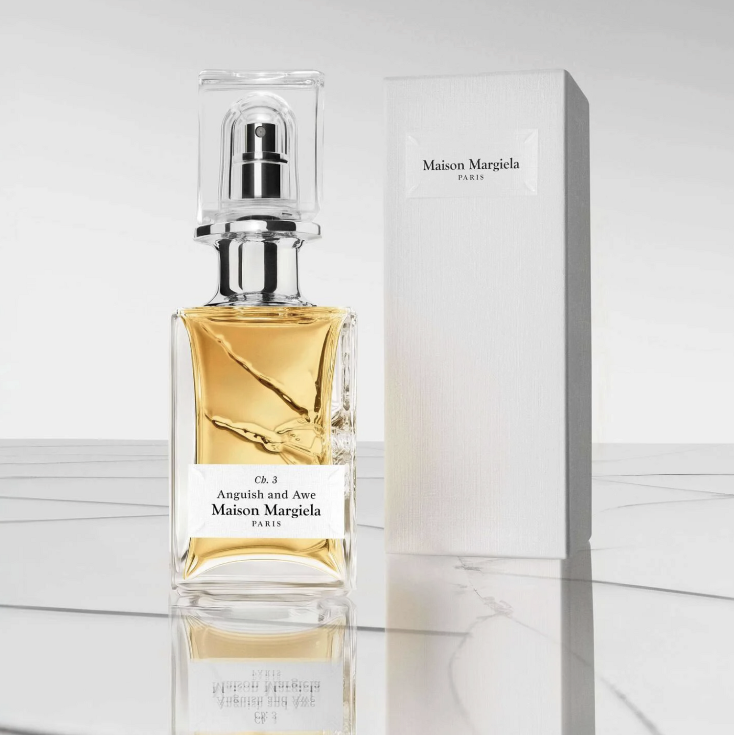 flacon de parfum anguish & awe, nouveaut&eacute; mixte de maison margiela sortie en avril 2026
