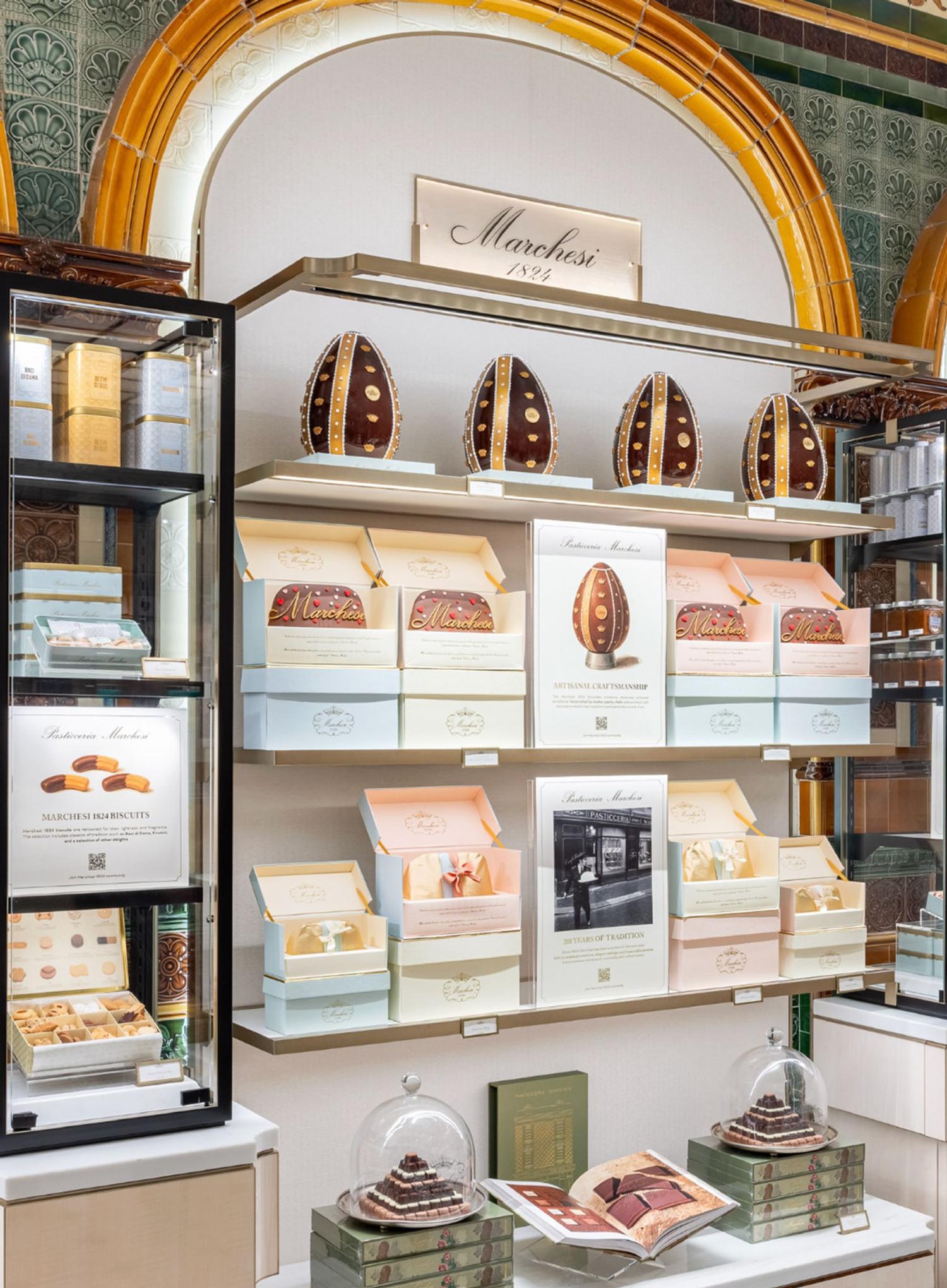 Sélection de chocolats artisanaux, pralines et cremini Marchesi 1824, confiserie fine du groupe Prada.